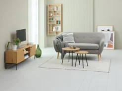 Meuble TV HEMDRUP 2 Portes Chêne -Ambiance Maison 216434 1