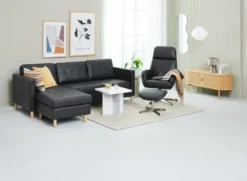 Fauteuil A/repose-pieds TANKEDAL Noir -Ambiance Maison 219562 1
