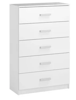 Commode 5 Tiroirs Larges TAPDRUP Blanc