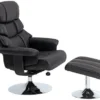 Fauteuil A/repose-pied HASSELAGER Noir