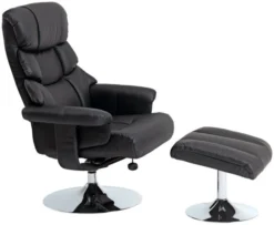 Fauteuil A/repose-pied HASSELAGER Noir