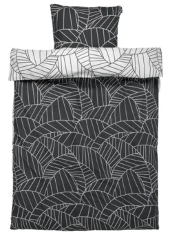 Parure De Lit Percale PAULA 140x200 Blanc/gris