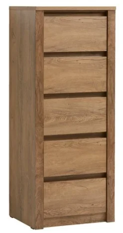 Commode 5 Tiroirs VEDDE Chêne