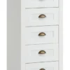 Commode 5 Tiroirs MARKSKEL Blanc/coloris Chêne