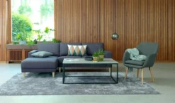 Fauteuil UDSBJERG Tissu Gris/chêne -Ambiance Maison 87520