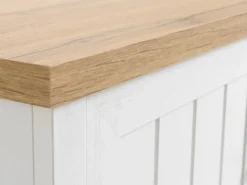 Meuble TV MARKSKEL Blanc/chêne -Ambiance Maison 98429