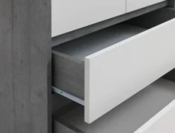 Armoire BILLUND 80x193 Blanc/béton -Ambiance Maison 98865