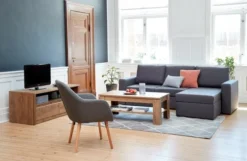 Fauteuil UDSBJERG Tissu Gris/chêne -Ambiance Maison 99714 1